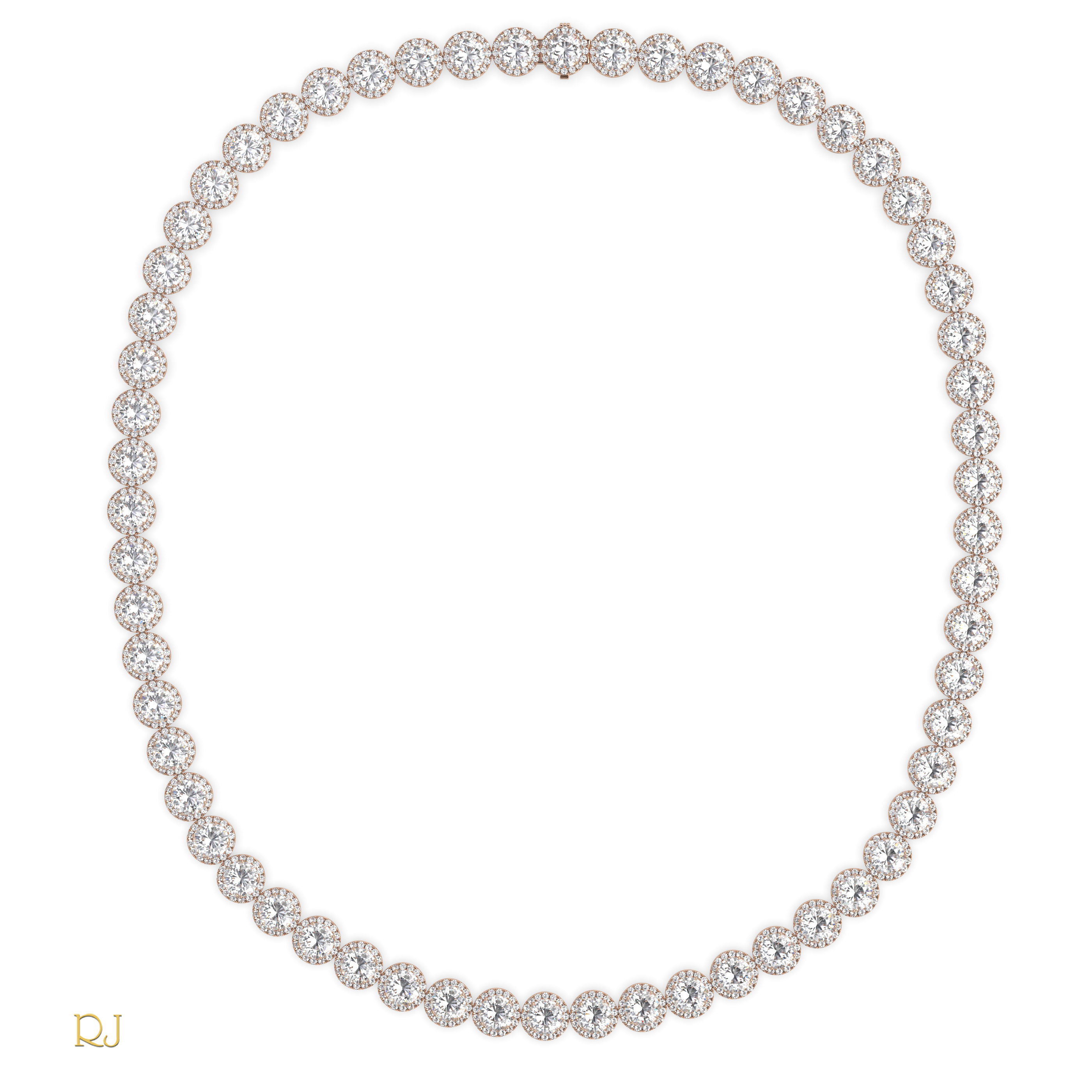 18k white gold  full eternity round diamond necklace – 104.08ct total | 18k gold & platinum Photos & images