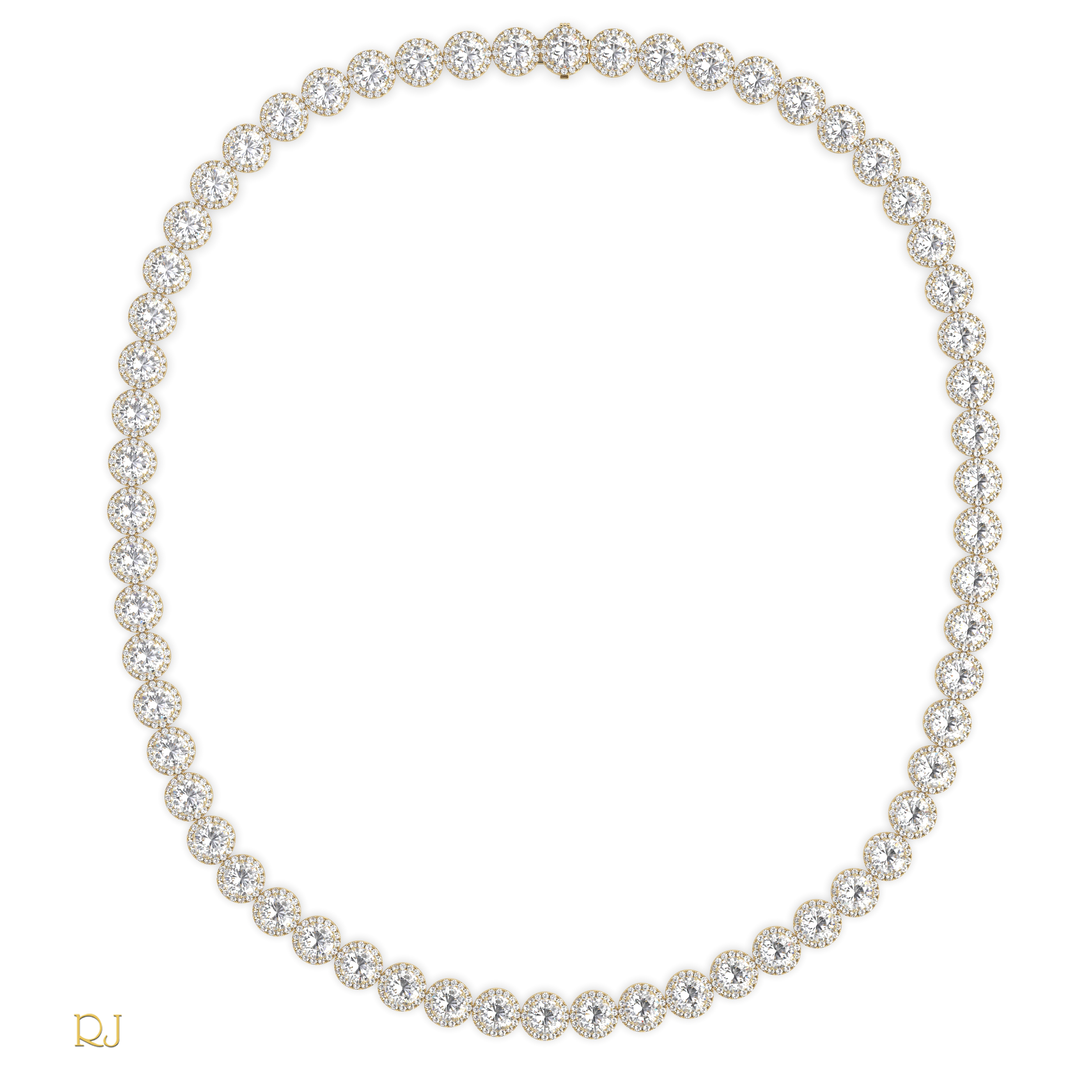 18k white gold  full eternity round diamond necklace – 104.08ct total | 18k gold & platinum Photos & images