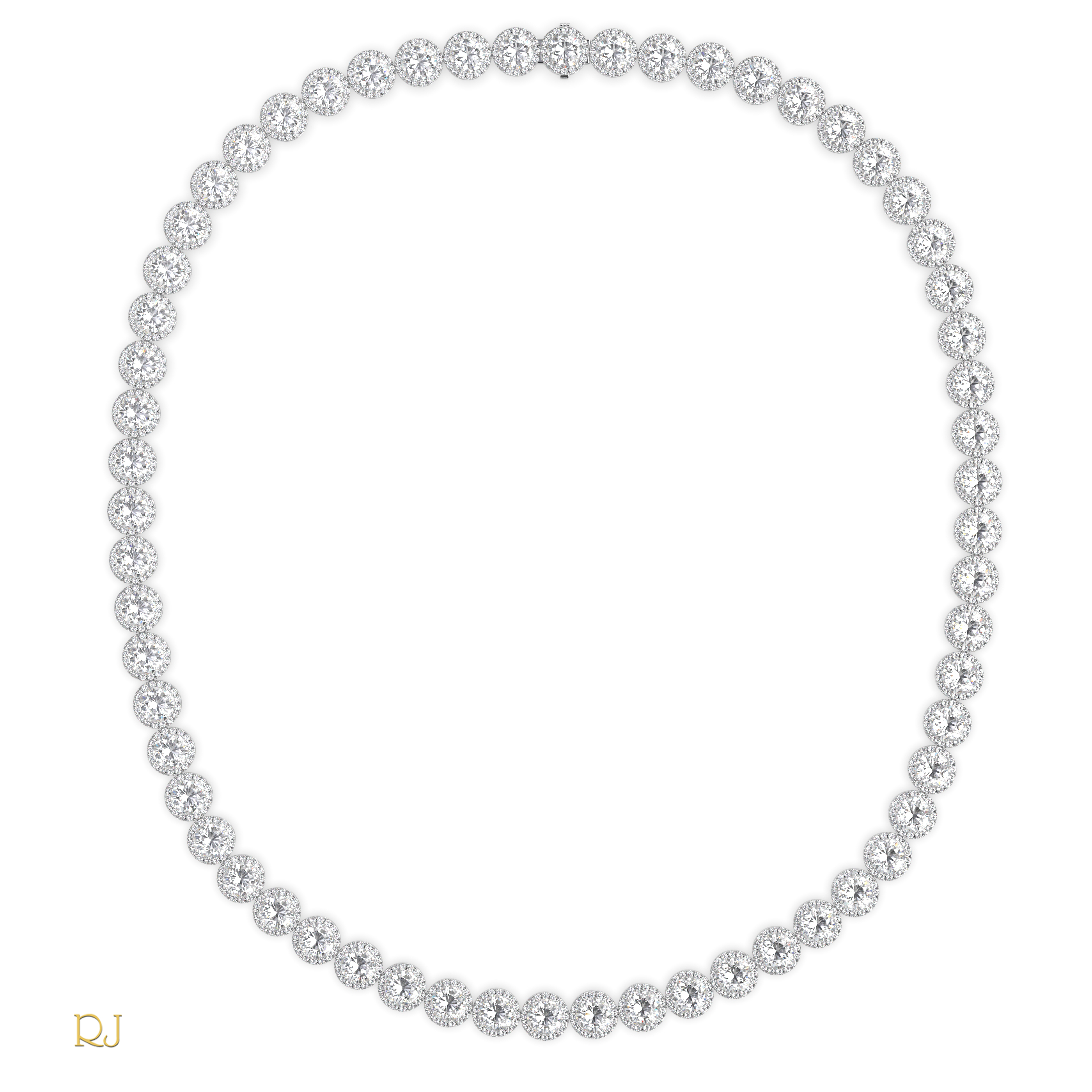 18k white gold  full eternity round diamond necklace – 104.08ct total | 18k gold & platinum Photos & images
