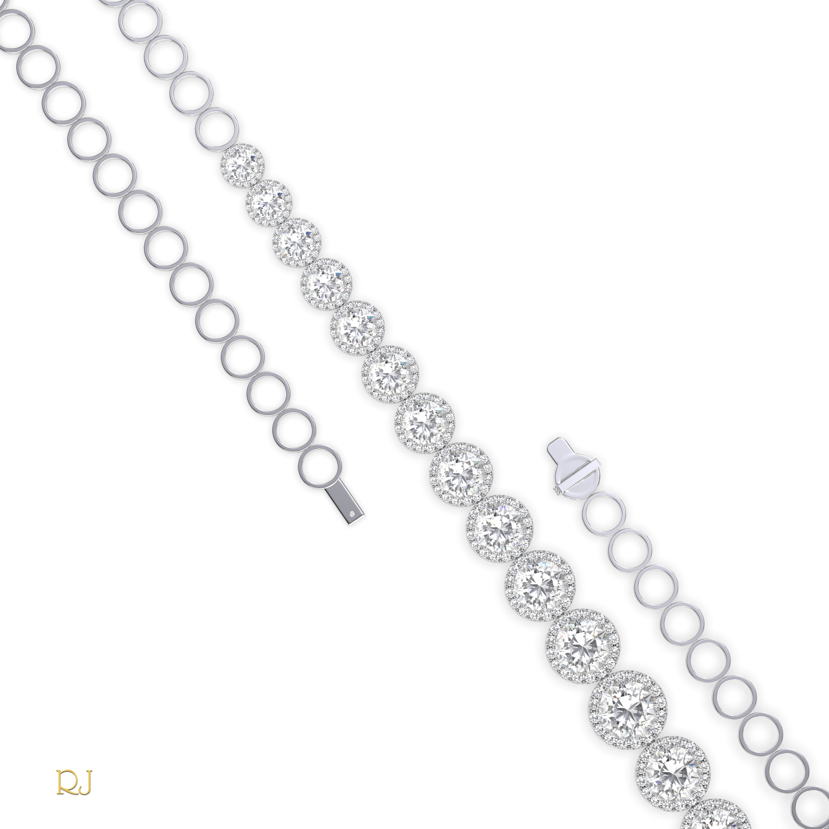 pt platinum  half eternity round diamond necklace – 8.21ct centre | 18k gold & platinum
