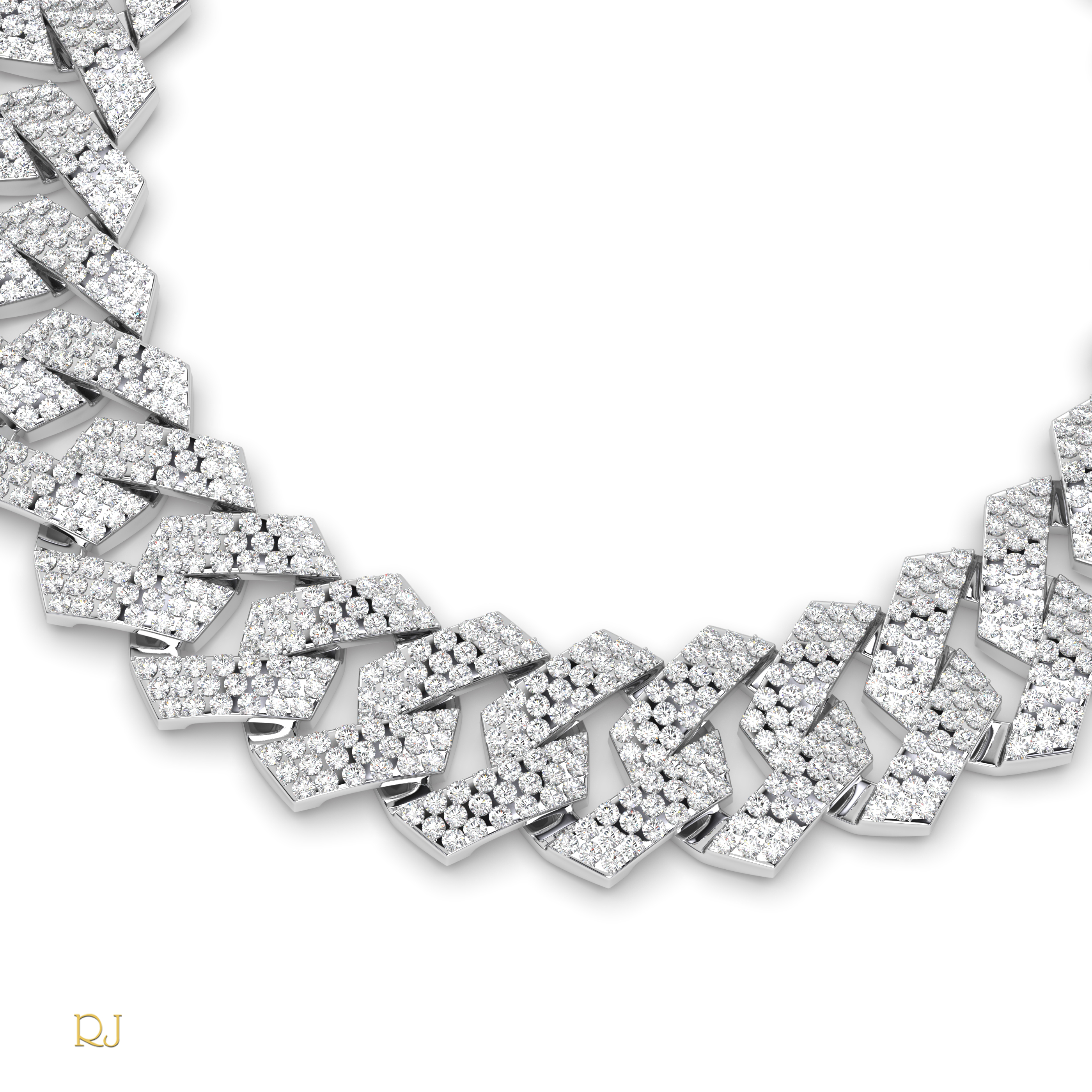 18k white gold  iced cuban link diamond bracelet – pavé set statement | 18k gold & platinum