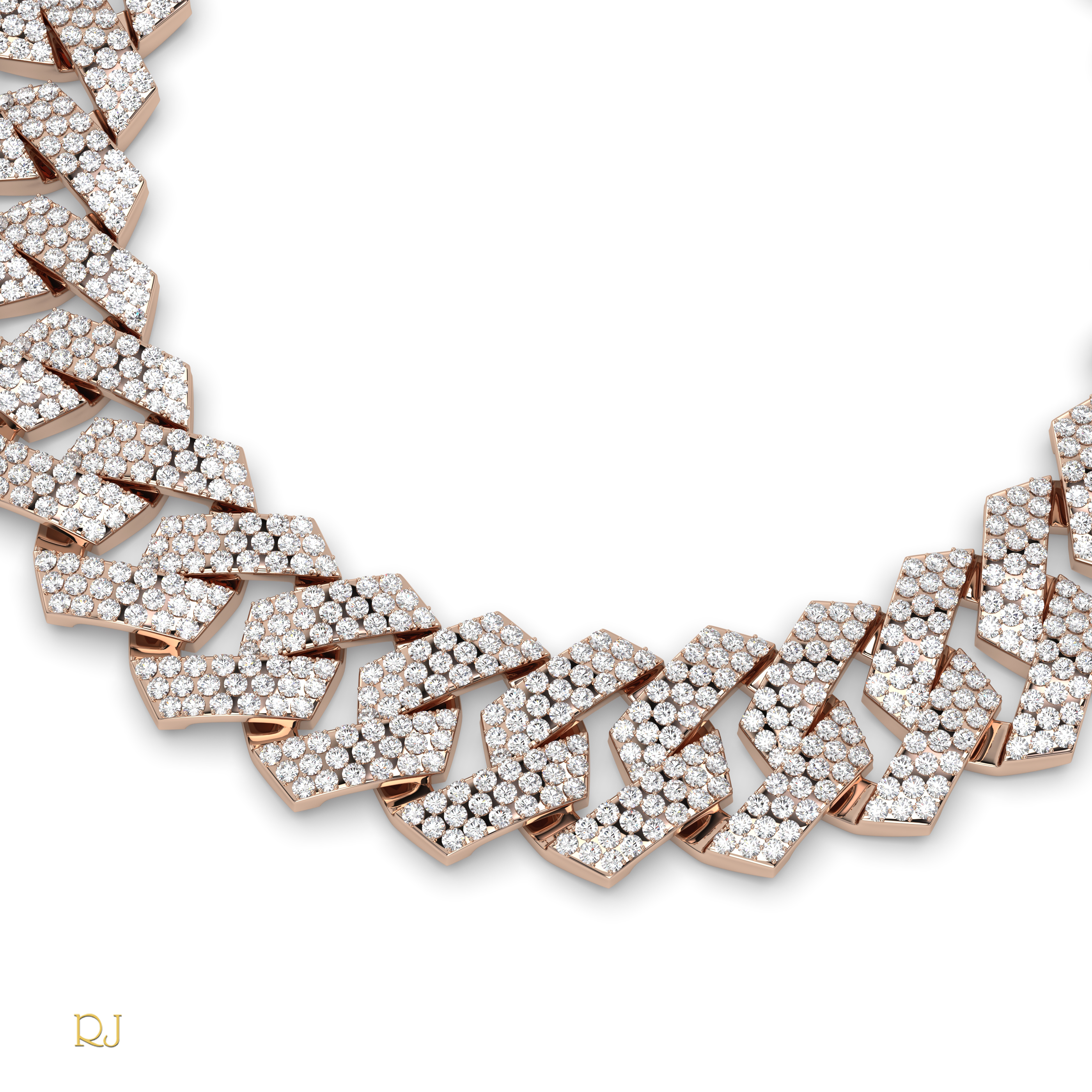 18k rose gold  iced cuban link diamond bracelet – pavé set statement | 18k gold & platinum