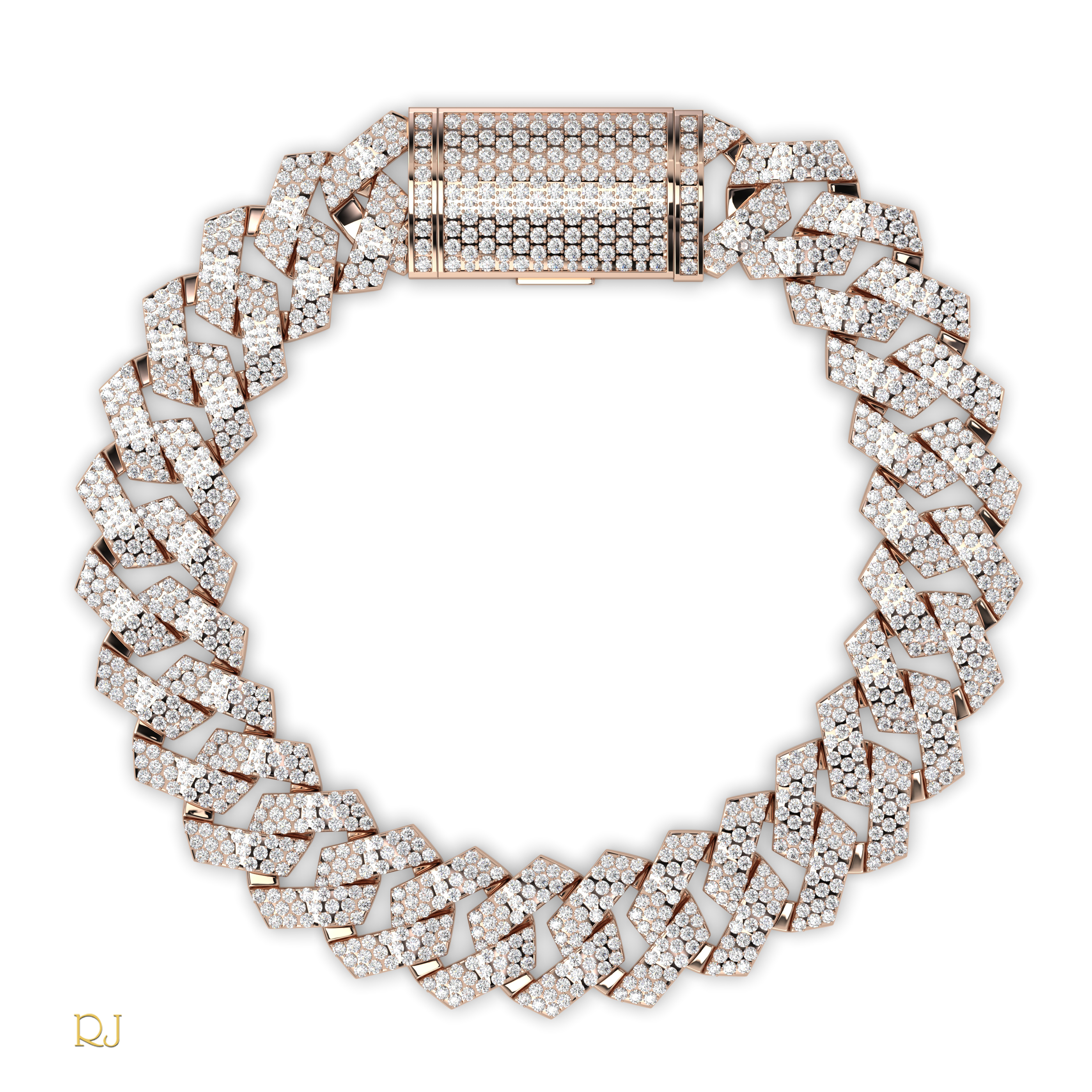 18k white gold  iced cuban link diamond bracelet – pavé set statement | 18k gold & platinum Photos & images
