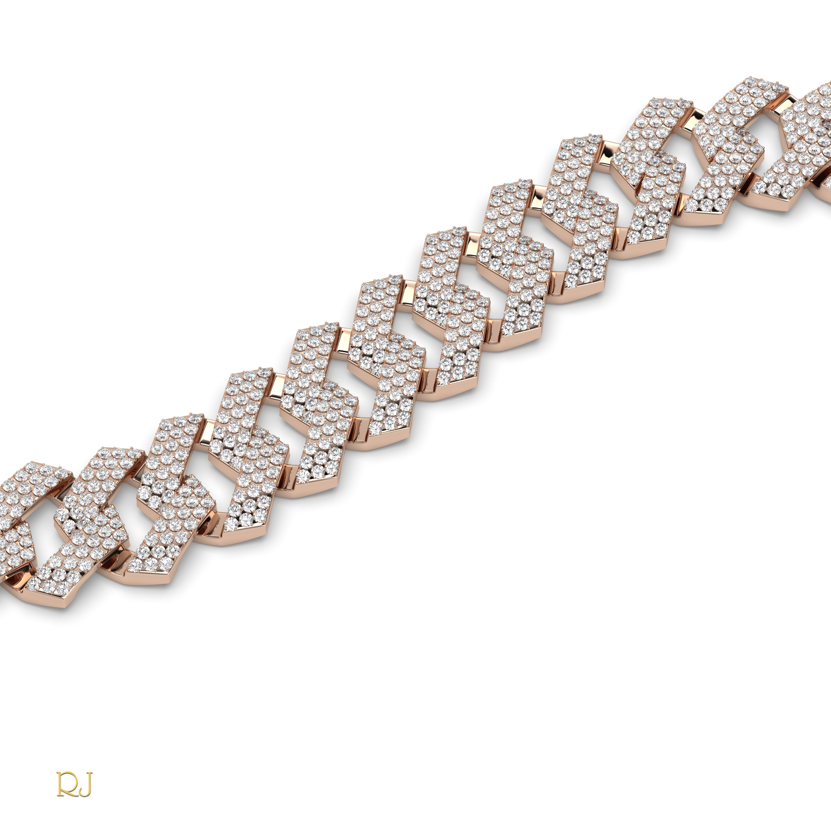 18k yellow gold  iced cuban link diamond bracelet – pavé set statement | 18k gold & platinum