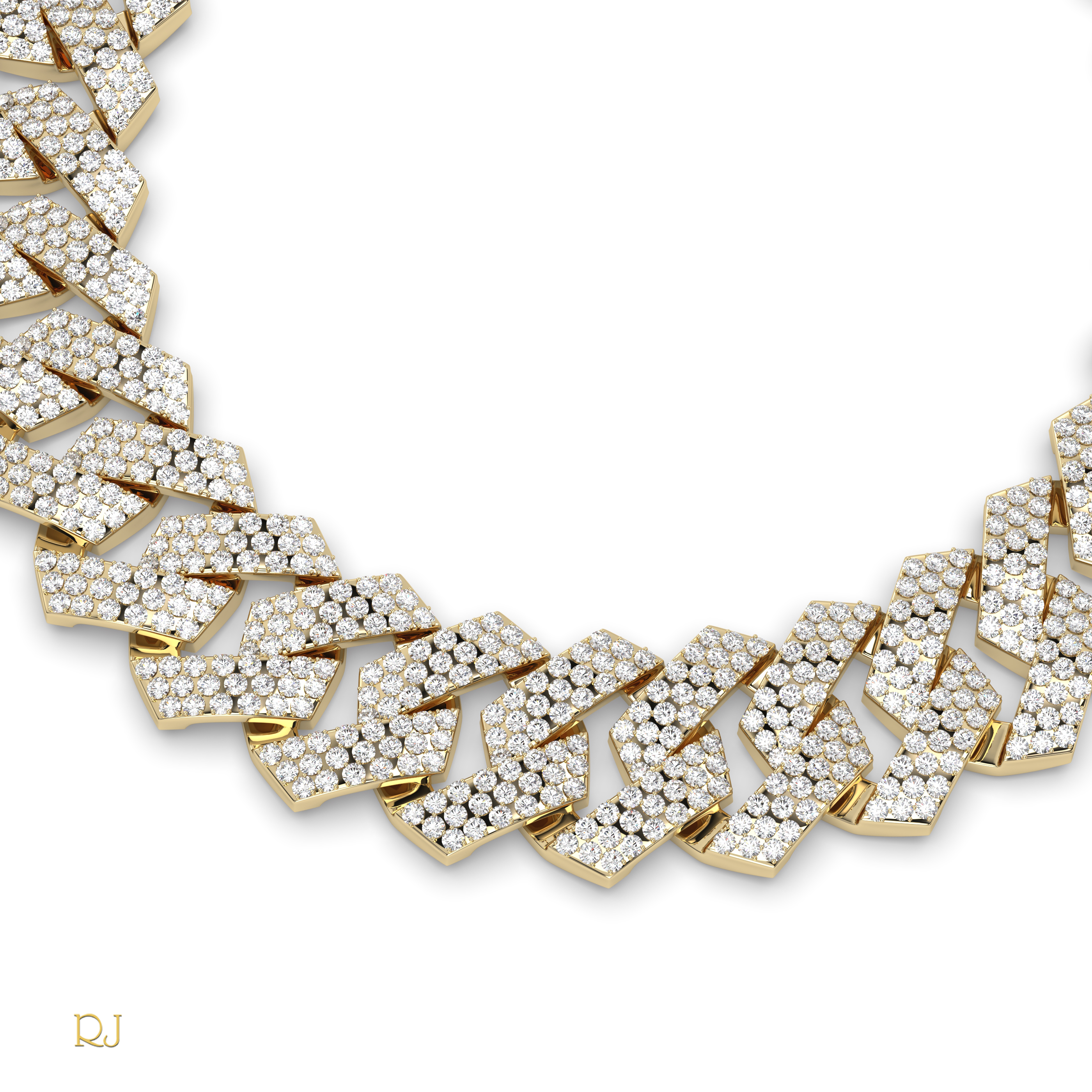 18k yellow gold  iced cuban link diamond bracelet – pavé set statement | 18k gold & platinum