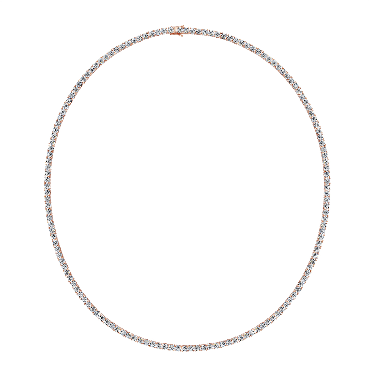 classic diamond tennis necklace in 9k white gold Photos & images