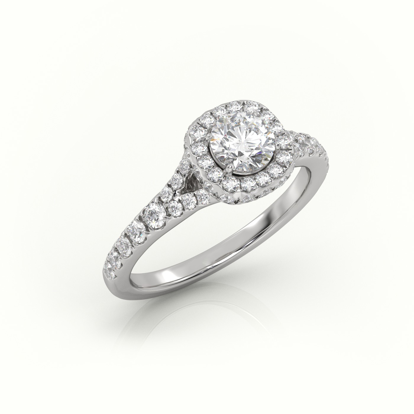 18k white gold  charming emerald diamond ring