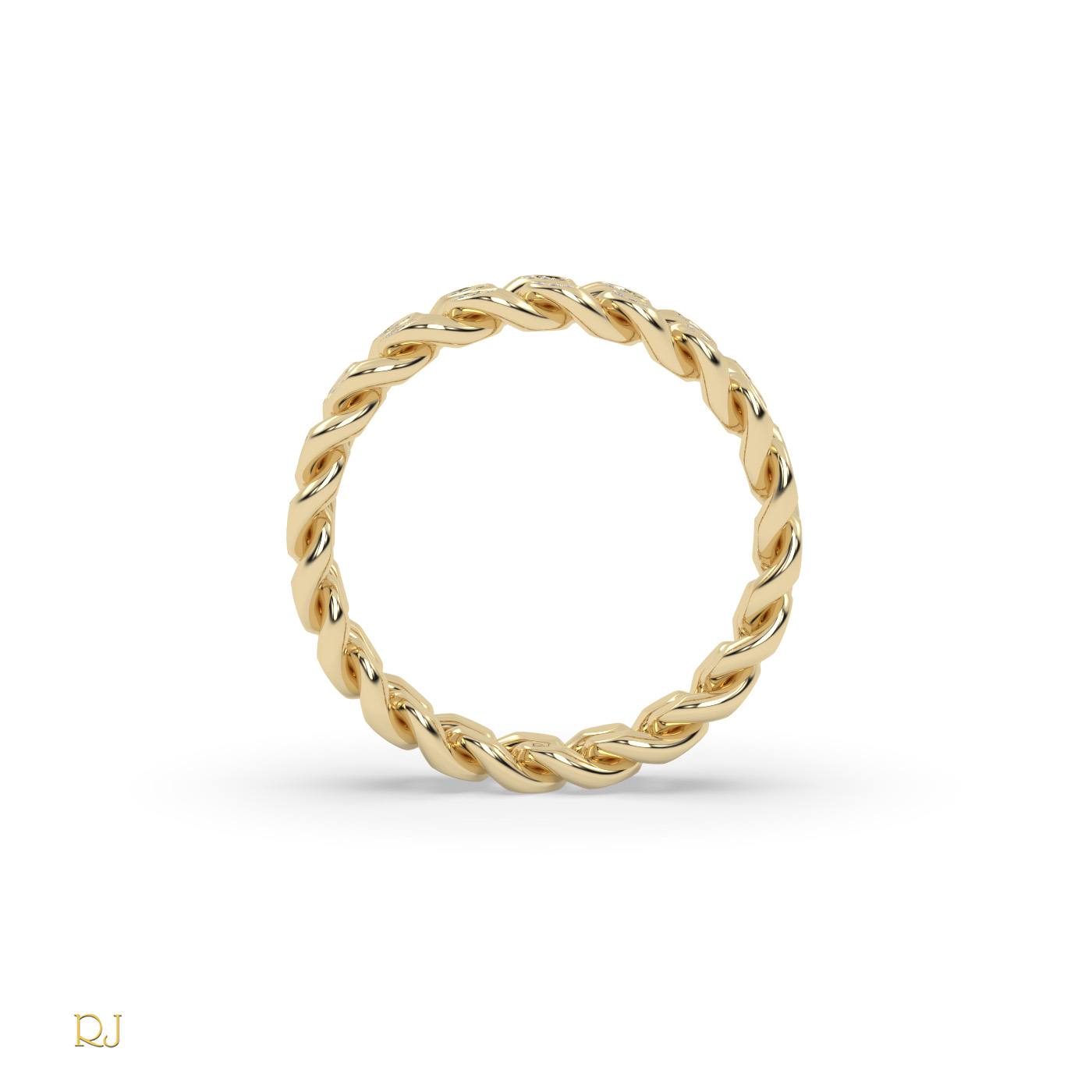 18k yellow gold  cuban diamond ring – 18k gold or platinum band with 120 round diamonds (0.24ct total)