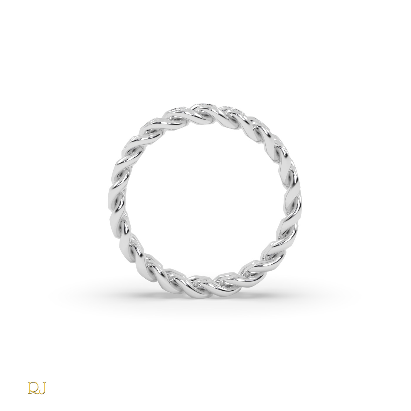 pt platinum  cuban diamond ring – 18k gold or platinum band with 120 round diamonds (0.24ct total)