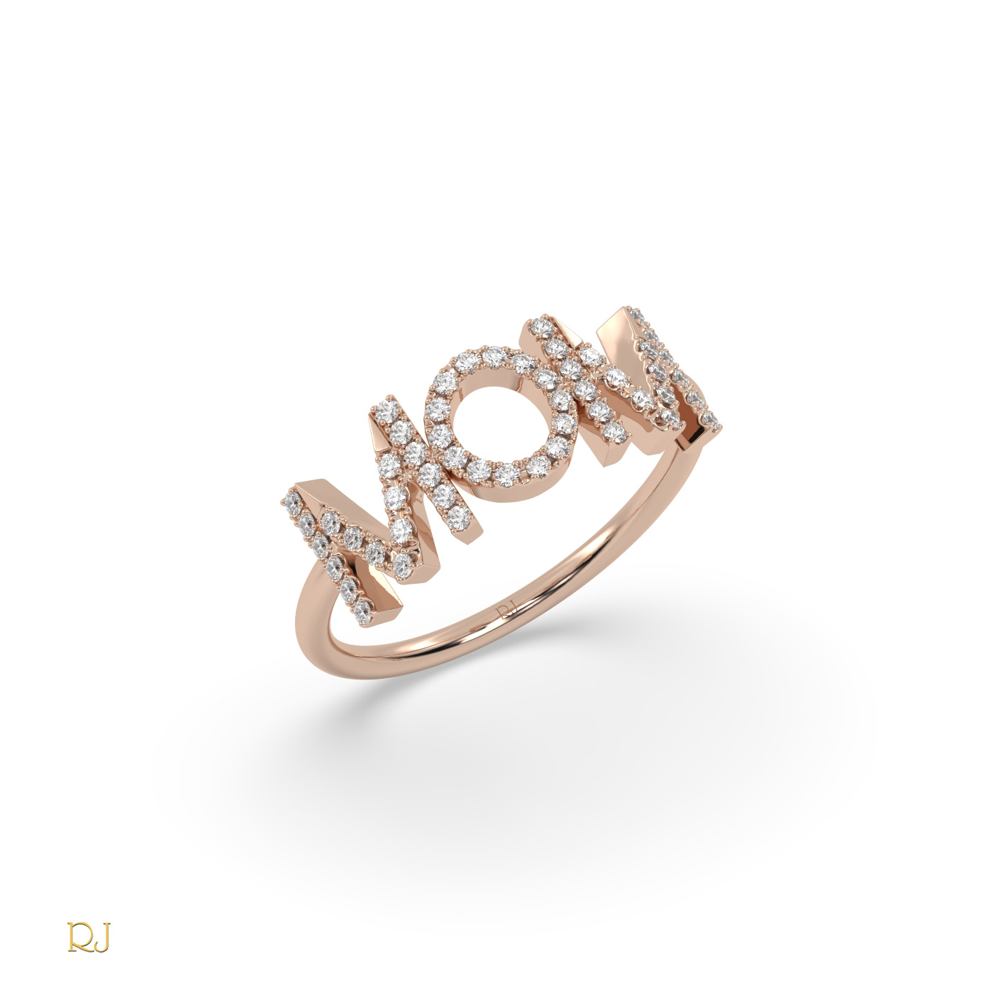 18k rose gold  diamond mom ring in 18k gold or platinum – 0.16 tcw