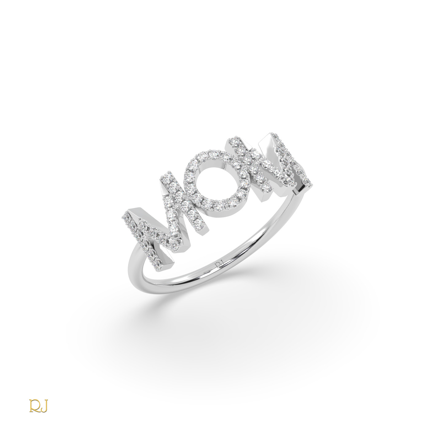 pt platinum  diamond mom ring in 18k gold or platinum – 0.16 tcw