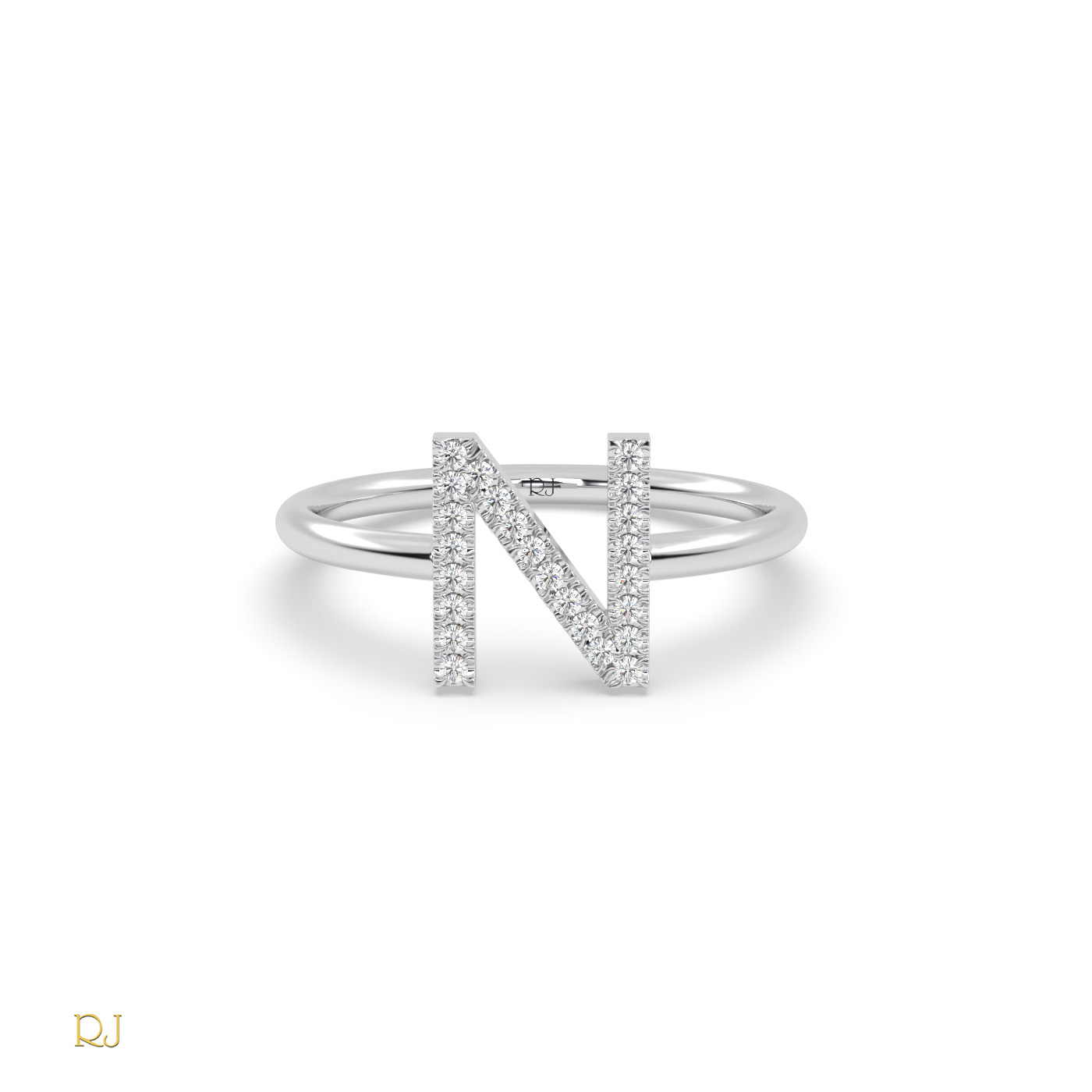 pt platinum  diamond n initial ring in 18k gold or platinum – 0.09 tcw Photos & images