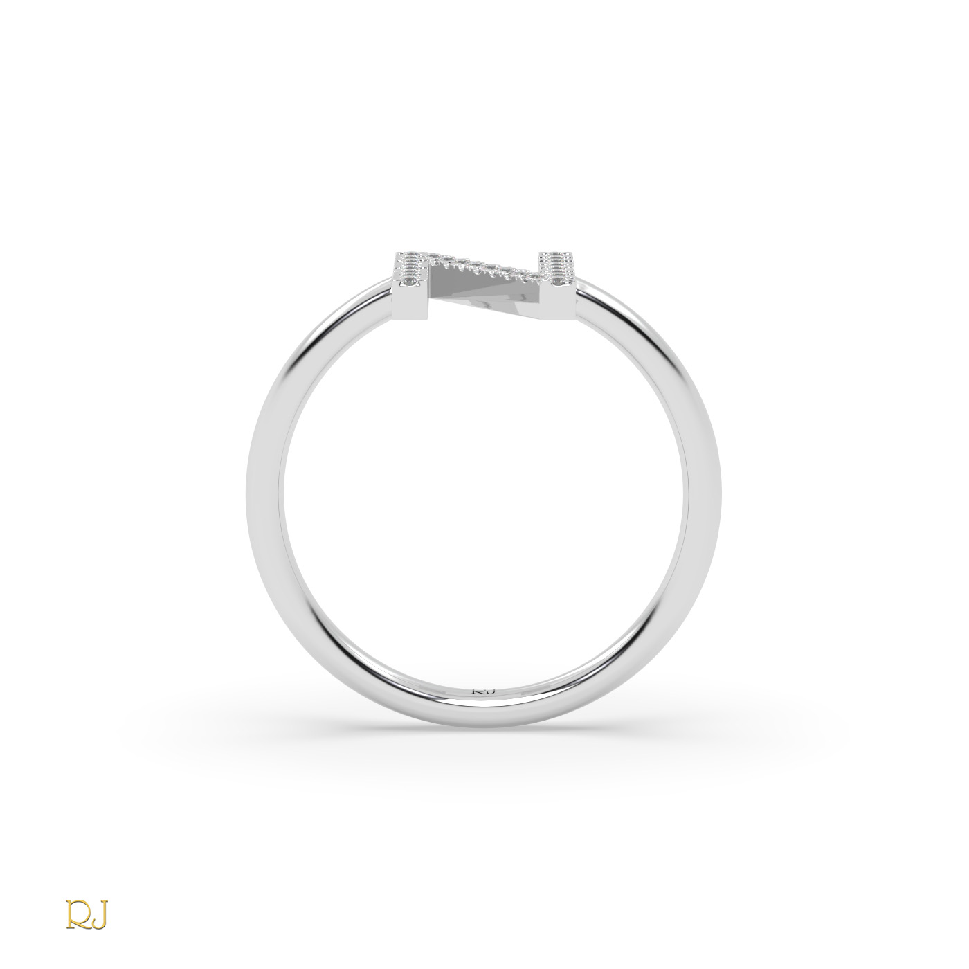 pt platinum  diamond n initial ring in 18k gold or platinum – 0.09 tcw