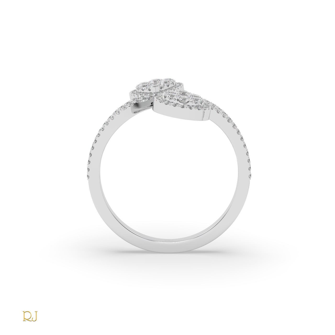 18k white gold  elegant pear diamond open wrap ring in 18k gold & platinum | raymonds jewellery