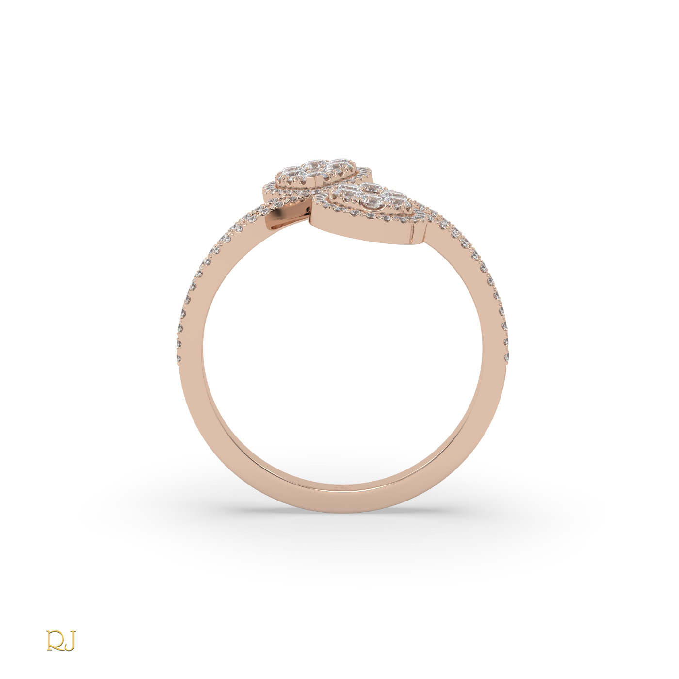 18k rose gold  elegant pear diamond open wrap ring in 18k gold & platinum | raymonds jewellery