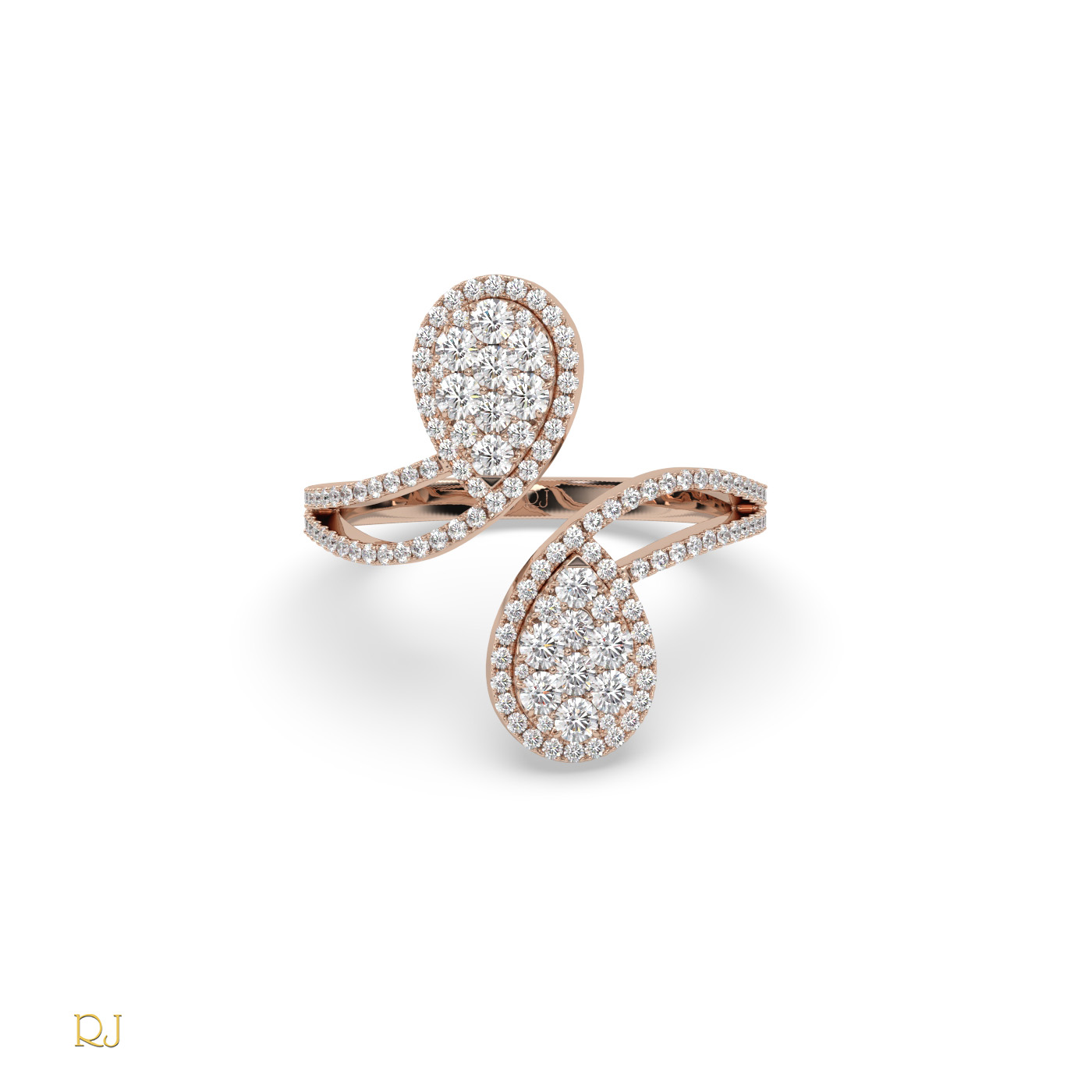 pt platinum  elegant pear diamond open wrap ring in 18k gold & platinum | raymonds jewellery Photos & images