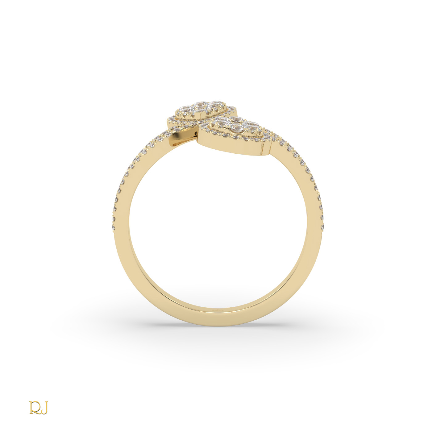18k yellow gold  elegant pear diamond open wrap ring in 18k gold & platinum | raymonds jewellery