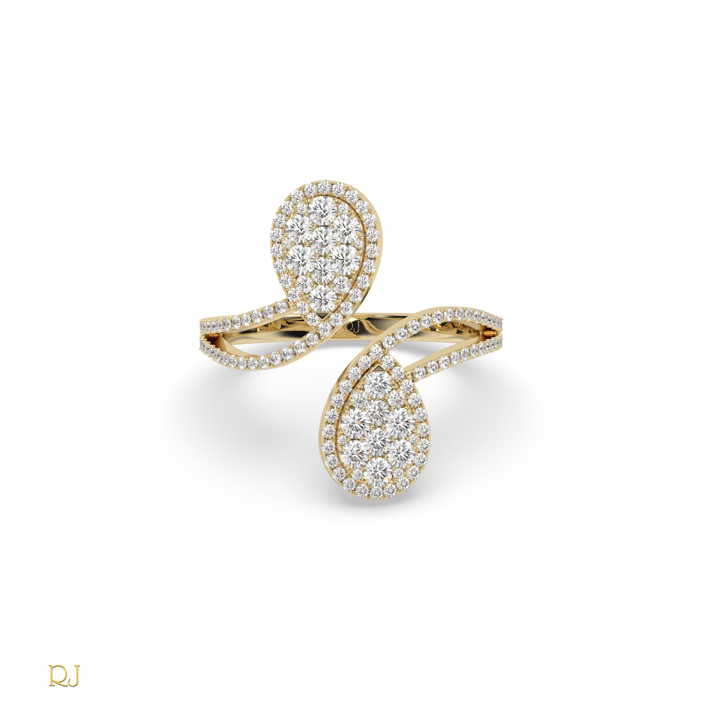 pt platinum  elegant pear diamond open wrap ring in 18k gold & platinum | raymonds jewellery Photos & images
